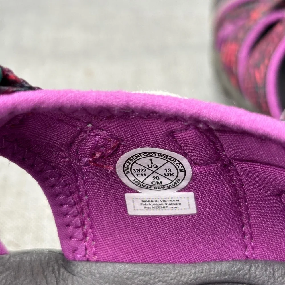 Keen Seacamp II CNX Sport Sandals Purple Pink Animal Print Water Shoes Kids 1